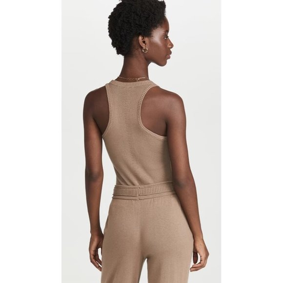 SPLENDID Talia Racerback Scoop Neck Sweater Tank in Toast - NWT - Size Large - Picture 6 of 7